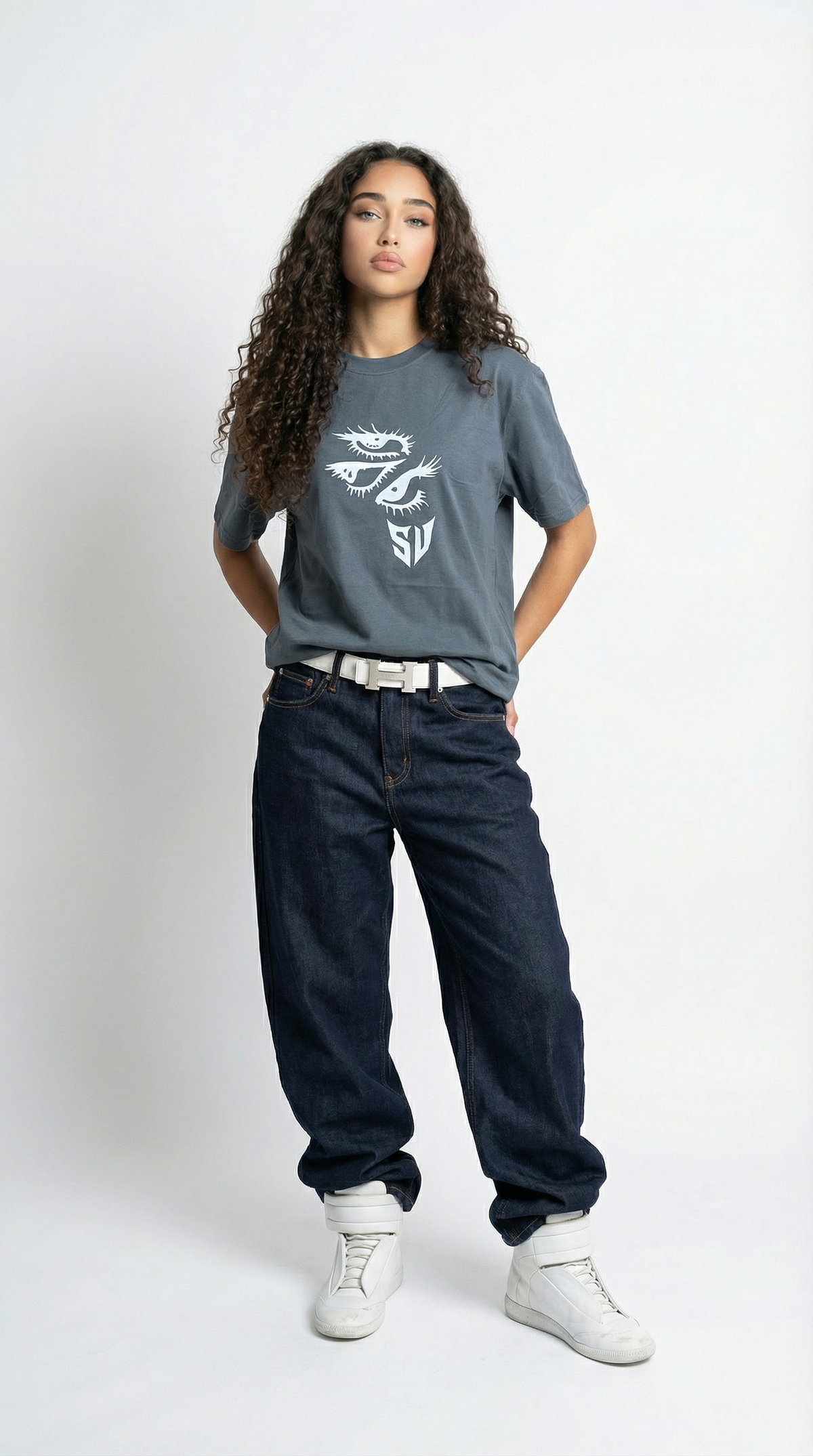 THREE EYE TEE - Grey x White (PRE-ORDER)