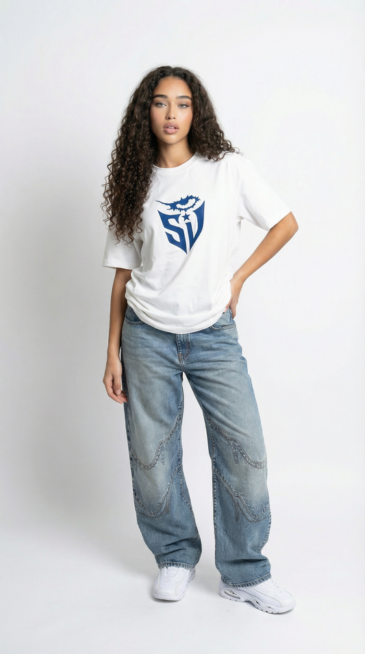 BIG EYE TEE - White x Blue (PRE-ORDER)